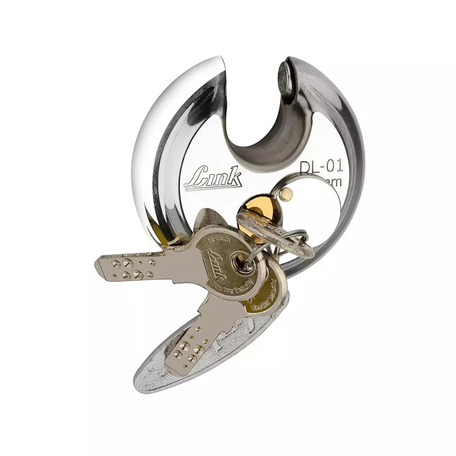 Link Disc Lock 70MM Padlocks | Stainless Steel Body | Hardened Shackle | 3 Silver Keys with Hi-Tech Nickle | Made in India | 3Keys for Each Padlock